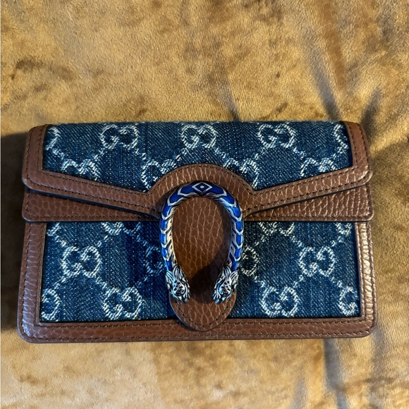 AUTHENTIC GUCCI GG Super Mini Denim Dionysus - Picture 6 of 16